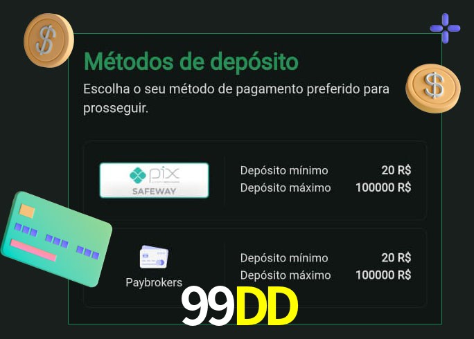 O cassino 99DD oferece uma grande variedade de métodos de pagamento